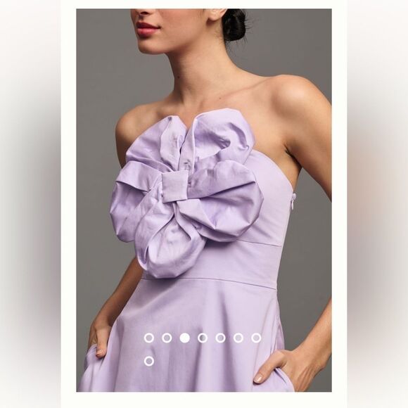 Hutch Strapless 3D Floral Maxi Dress size Large Color:
LAVENDER - Picture 3 of 9